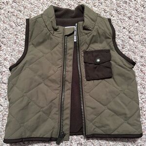 Kids Quilted Vest - Olive